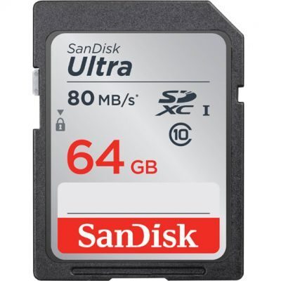 Карта памяти SanDisk Ultra 64GB SDXC Class 10 UHS-I 80MB/s